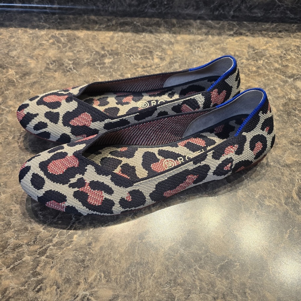 Rothy's The Flat Big Red Cat Animal Print Round Toe Flats Retired Women Size 11